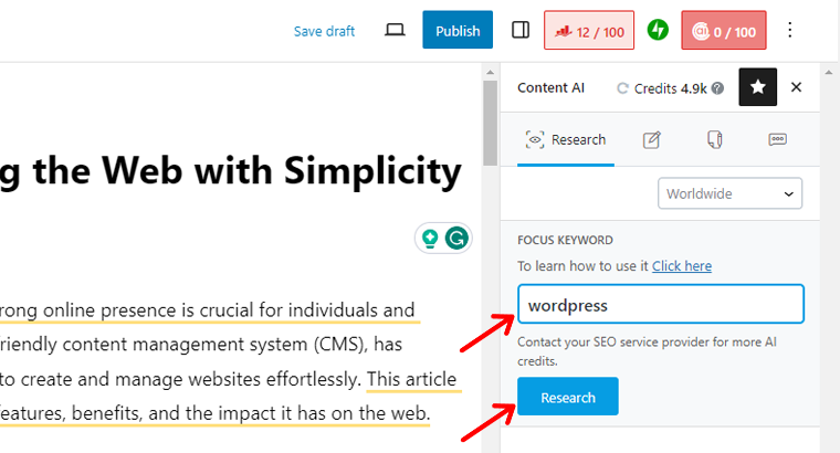 Add Keyword And Click Research