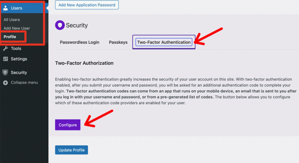Configure Two-Factor Authentication for Your WordPress User Profile with Solid Security