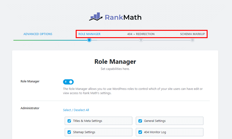 Rank Math Advanced Option Setting