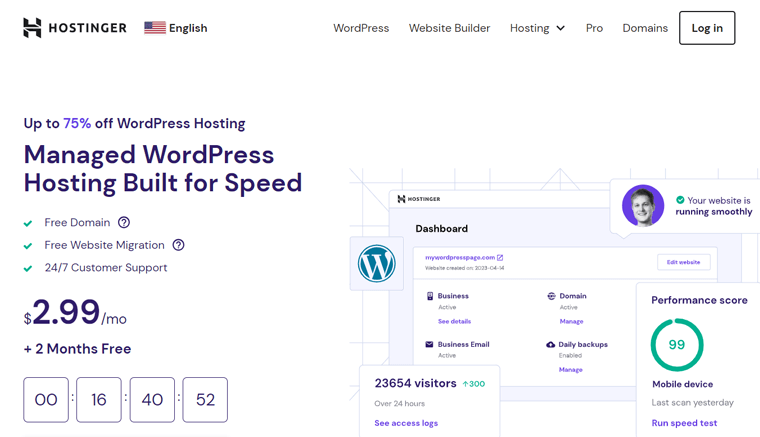 Hostinger WordPress Hosting Platform