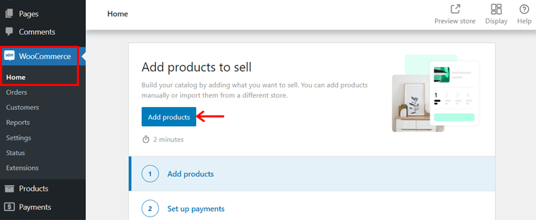 Click Add Products Button