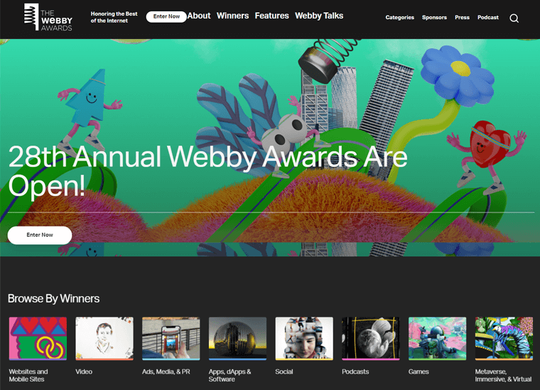The Webby Awards - WordPress Site Examples