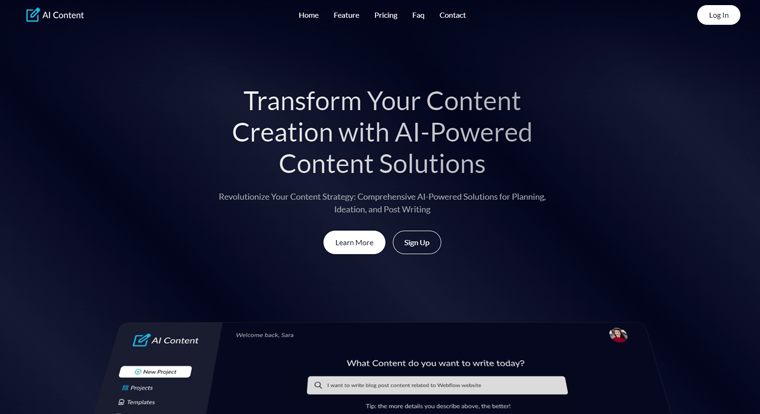 Ai-Content Webflow Template