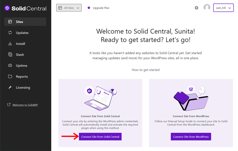 Connect Solid Central with Website 