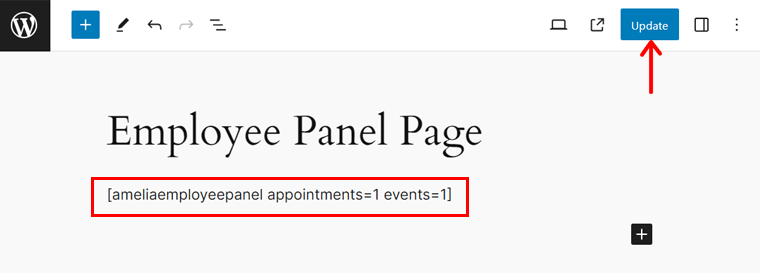 Employee Panel Page - Shortcode Addition - Amelia Review