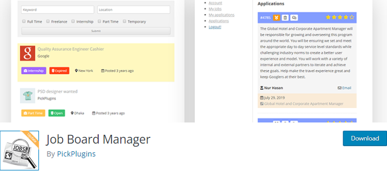 Job Board Manager WordPress Plugin