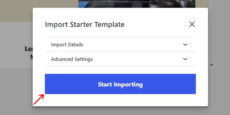 Click On Start Importing