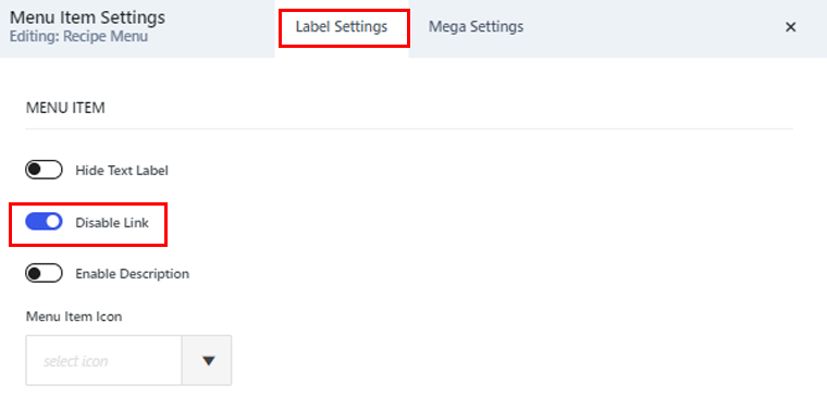 Configuring Label Setting