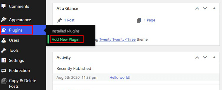 Go To Plugins And Click Add New