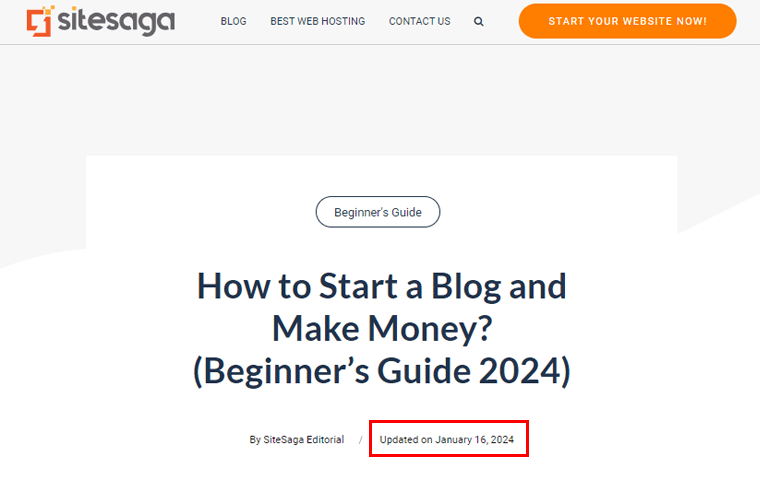 Regular Blog Post Update Example