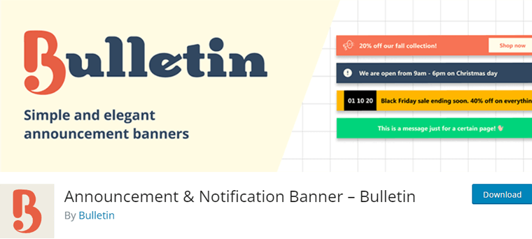Bulletin WordPress Banner Plugin