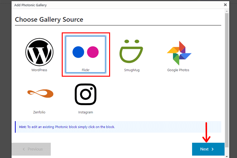 Choose Gallery Source