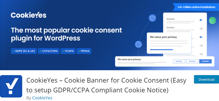 CookieYes WordPress Banner Plugin
