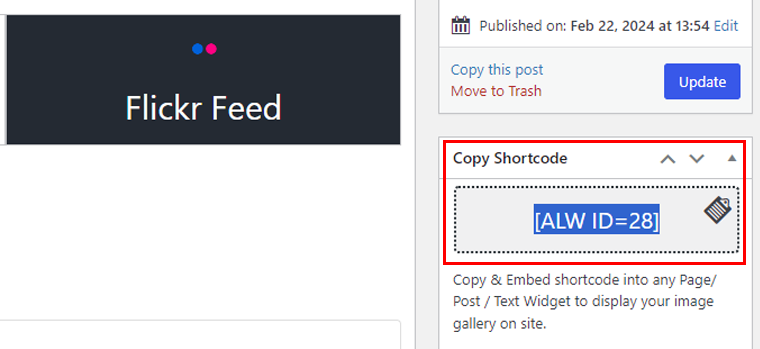 Shortcode For Flickr Feed