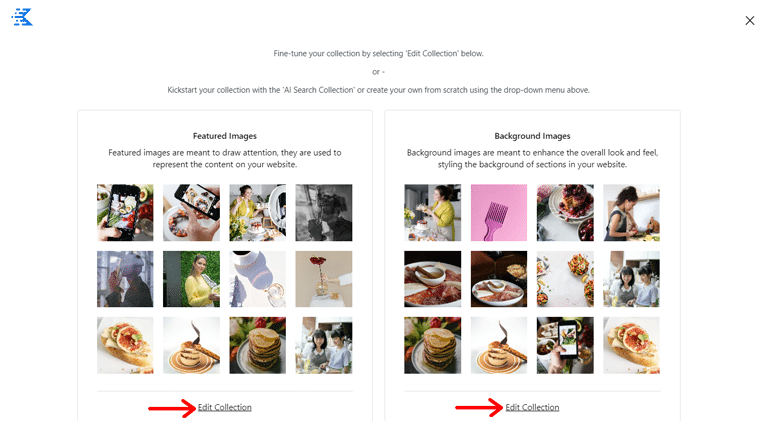 Click on Edit Collection to Configure Kadence AI Generated Images 