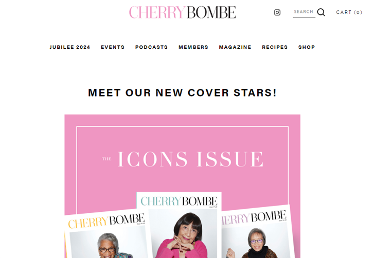 Cherry Bombe Food Magazine Website Example