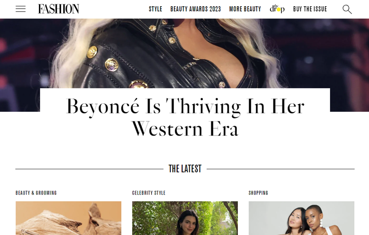 Fashion Magazine Website Example