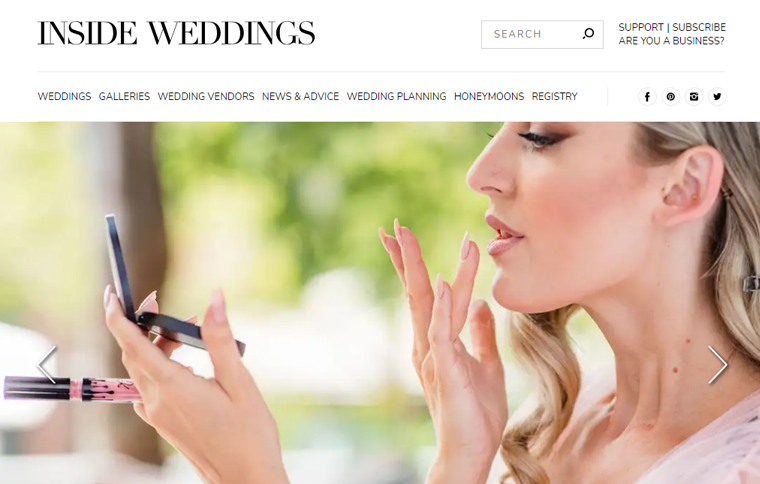 Inside Weddings Magazine Website