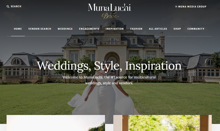 MunaLuchi Bride Magazine Website Example