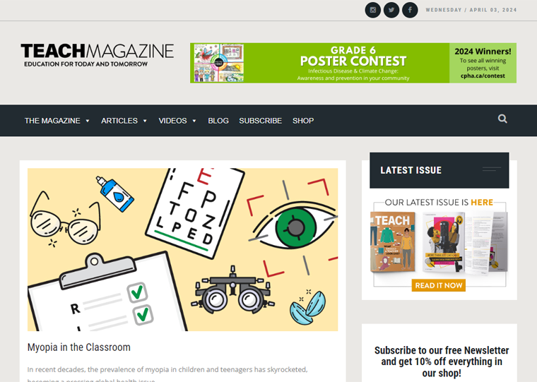 TEACHMagazine Website Example