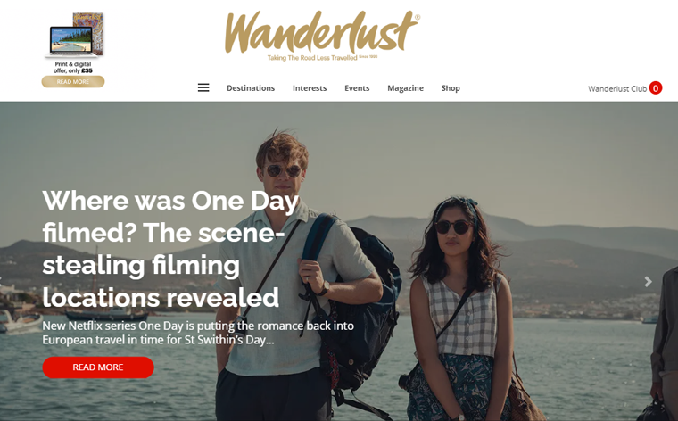 Wanderlust Travel Magazine Website Example