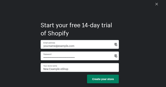 Start Free Trial on Shopify