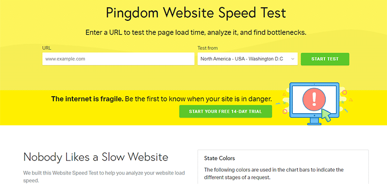 Pingdom Website Speed Testing Tool