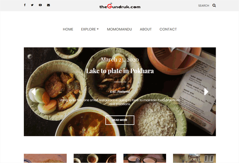 theGundruk Food Blogs Example for Types of Blogs