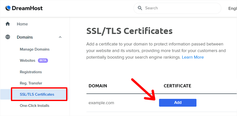 Adding SSL Certificate to Your Domain on DreamHost