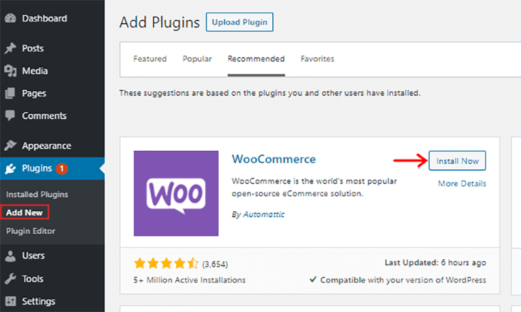Install WooCommerce