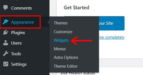 Widgets Option in WordPress