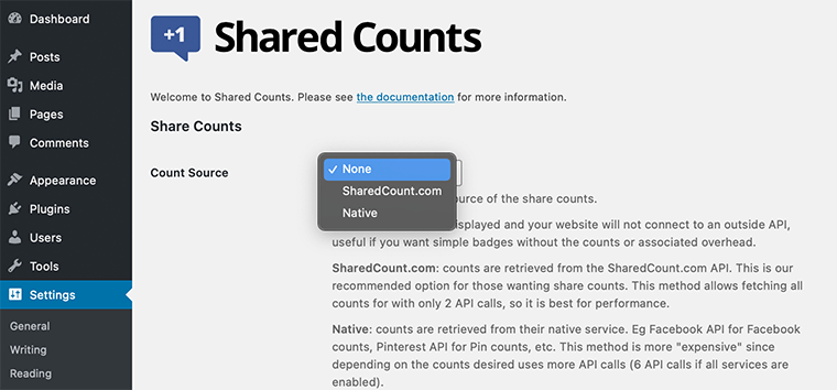 Source of Share Count