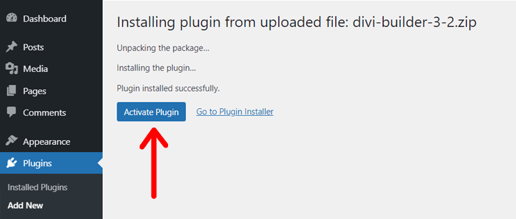 'Activate Plugin' Option for Uploaded & Installed WordPress Plugin