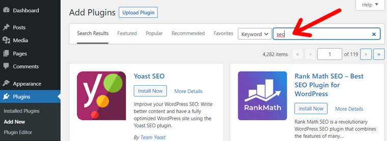 Search Plugins by Keyword