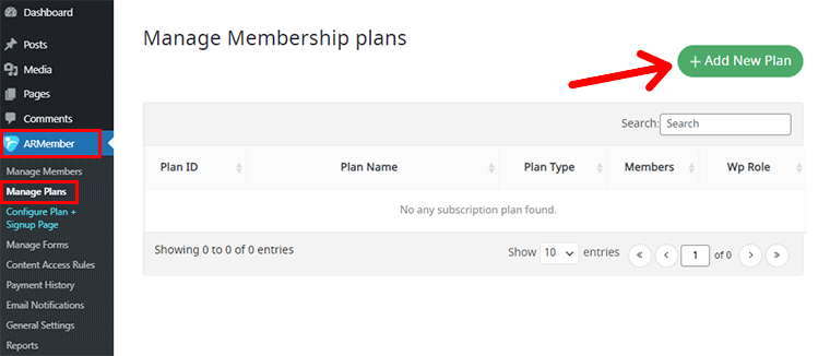 Add New Plan in ARMember