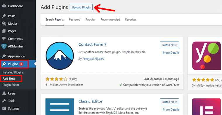 Click Premium Plugin on WordPress Dashboard