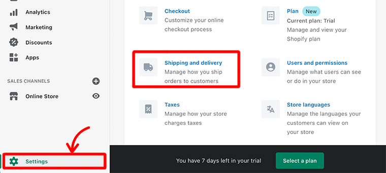 Shipping and Delivery Option