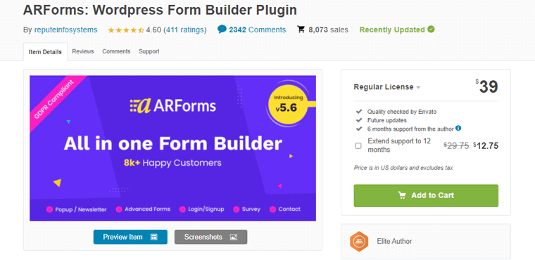 ARForms- WordPress form builder plugin
