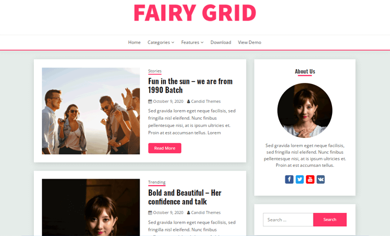 Fairy Simple WordPress Blogging Theme Free