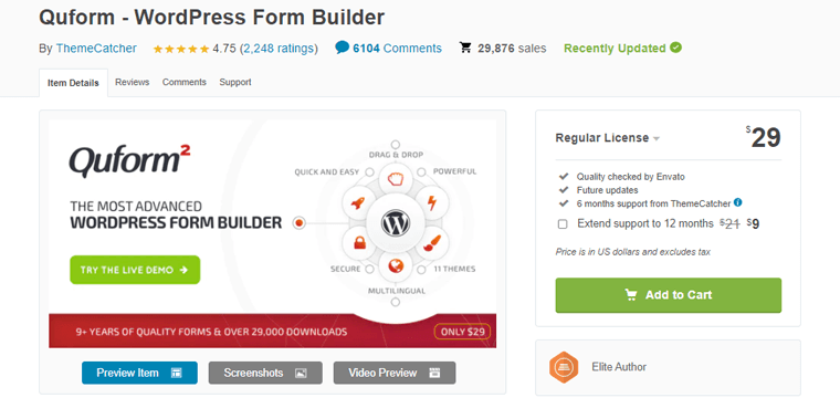 Quform-WordPress form builder plugins