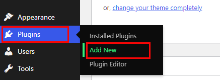 Go to Plugin>Add New
