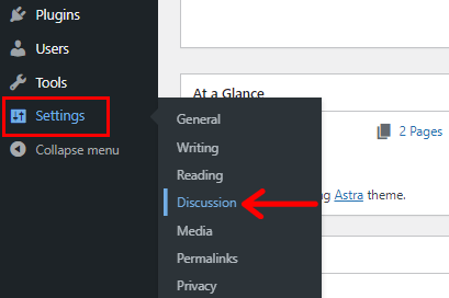 Select Discussion Option to get rid of a reply in WordPress