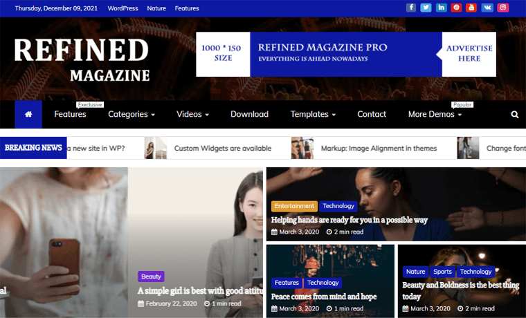 Refined Magazine- WordPress Magazine Themes