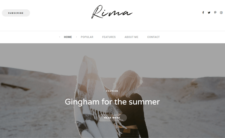 Rima Blog WordPress Theme