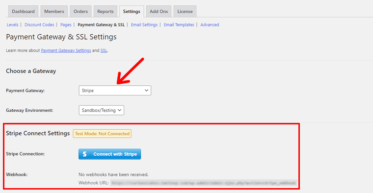 Stripe Connect Settings