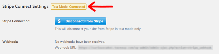 Stripe Test Mode Connected