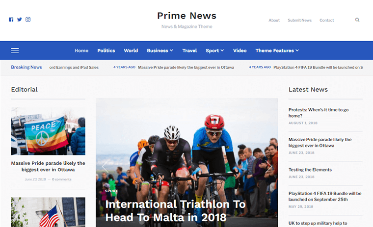 PrimeNews Magazine Theme for News and Magazine Website