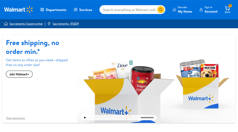 Walmart eCommerce Website Example