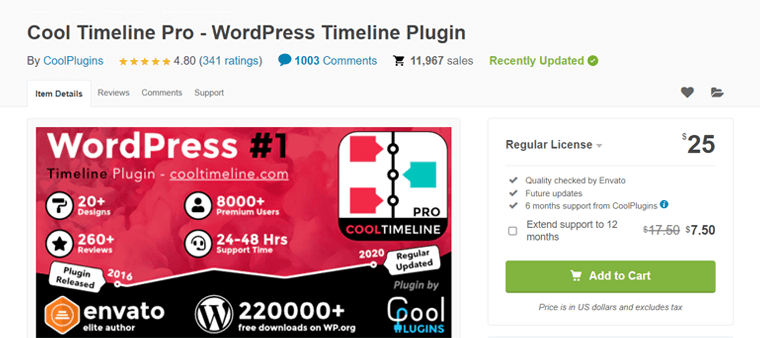 Cool Timeline Pro WordPress Plugin