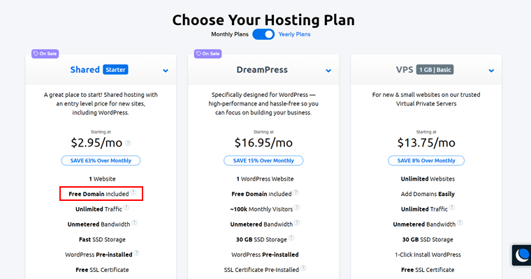 DreamHost Web Hosting Pricing